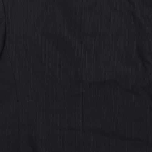 Benvenuto Mens Black Striped Cotton Jacket Blazer Size 40 Regular