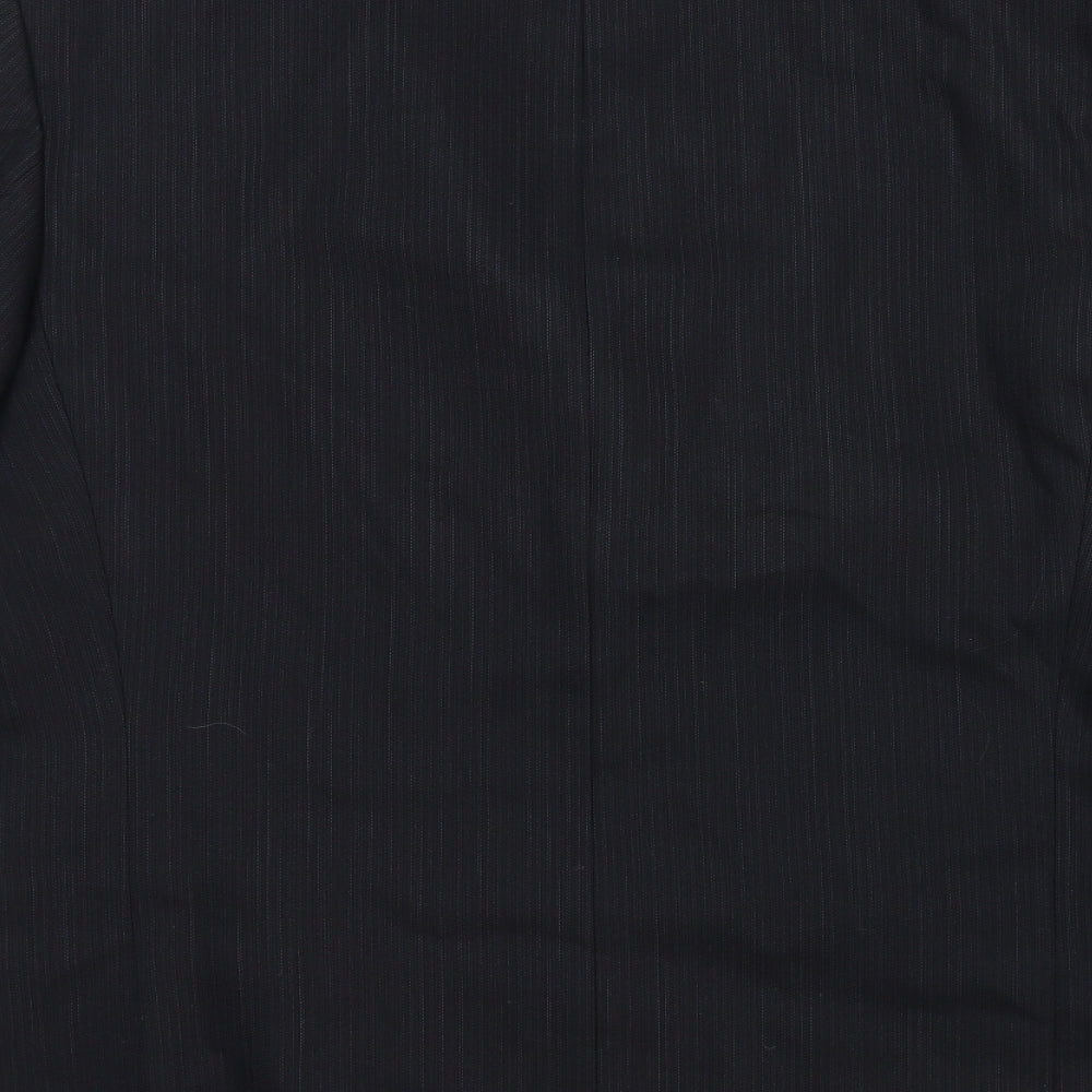 Benvenuto Mens Black Striped Cotton Jacket Blazer Size 40 Regular