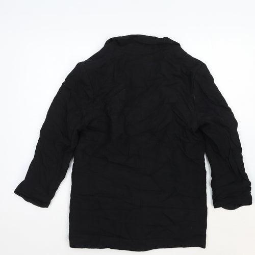 H&M Womens Black Cotton Jacket Blazer Size XS