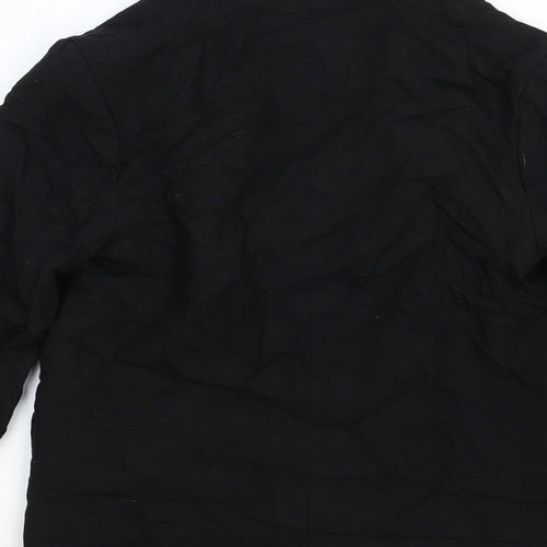 H&M Womens Black Cotton Jacket Blazer Size XS