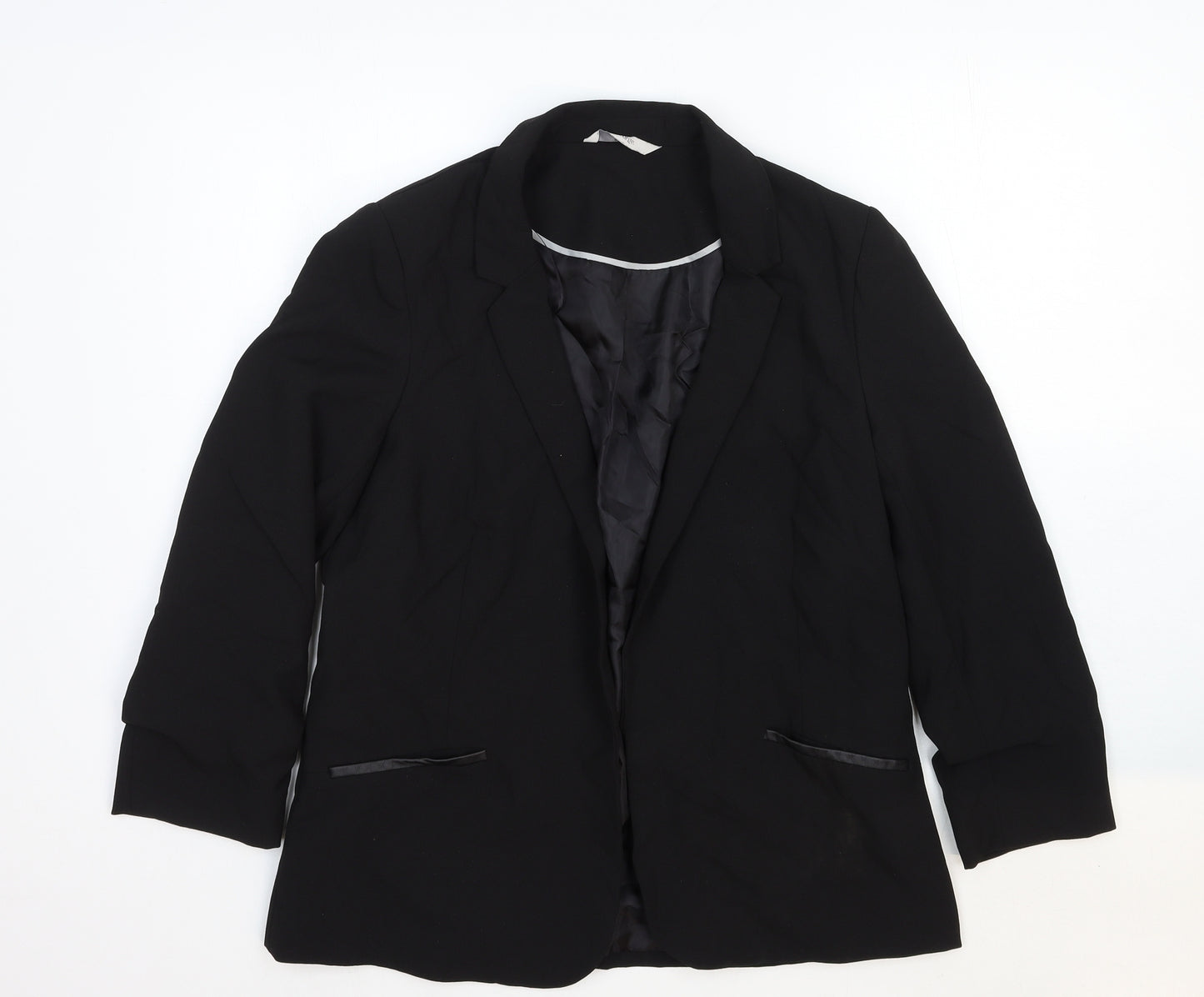 George Womens Black Cotton Jacket Blazer Size 12