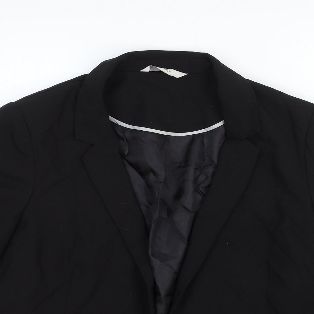 George Womens Black Cotton Jacket Blazer Size 12