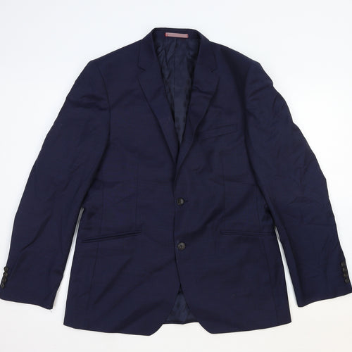Alfred Brown Mens Blue Cotton Jacket Suit Jacket Size 42 Regular