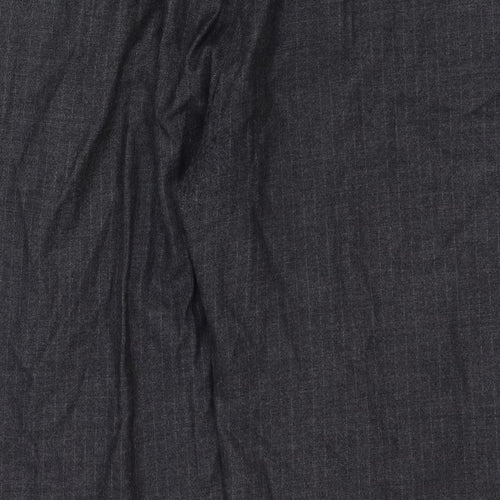 Marks and Spencer Mens Grey Cotton Dress Pants Trousers Size 48 in Regular Hook & Loop