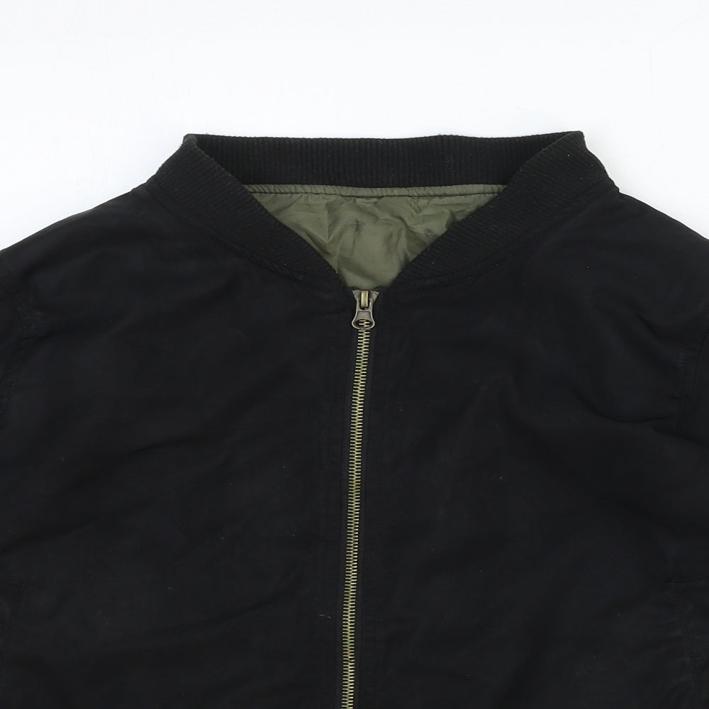 Preworn Womens Black Bomber Jacket Jacket Size M Zip