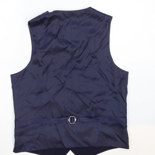 Marks and Spencer Mens Blue Cotton Jacket Suit Waistcoat Size 38 Regular