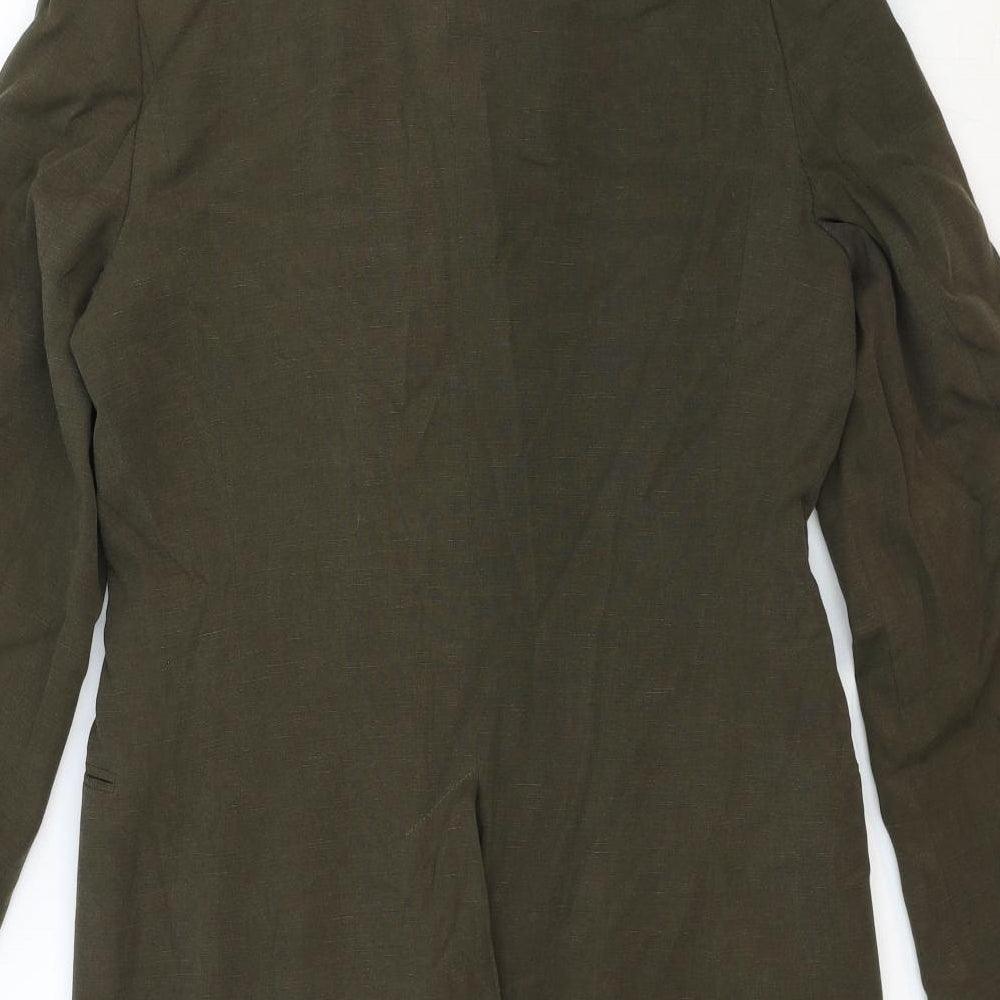 In Wear Womens Green Overcoat Coat Size 10 Button