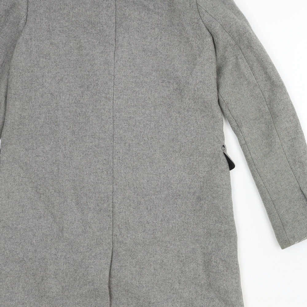 Trafaluc Outerwear Womens Grey Overcoat Coat Size S Button
