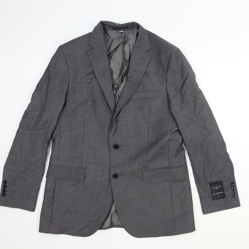 Autograph Mens Grey Cotton Jacket Suit Jacket Size 40 Regular