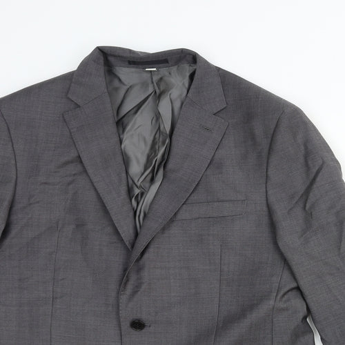 Autograph Mens Grey Cotton Jacket Suit Jacket Size 40 Regular