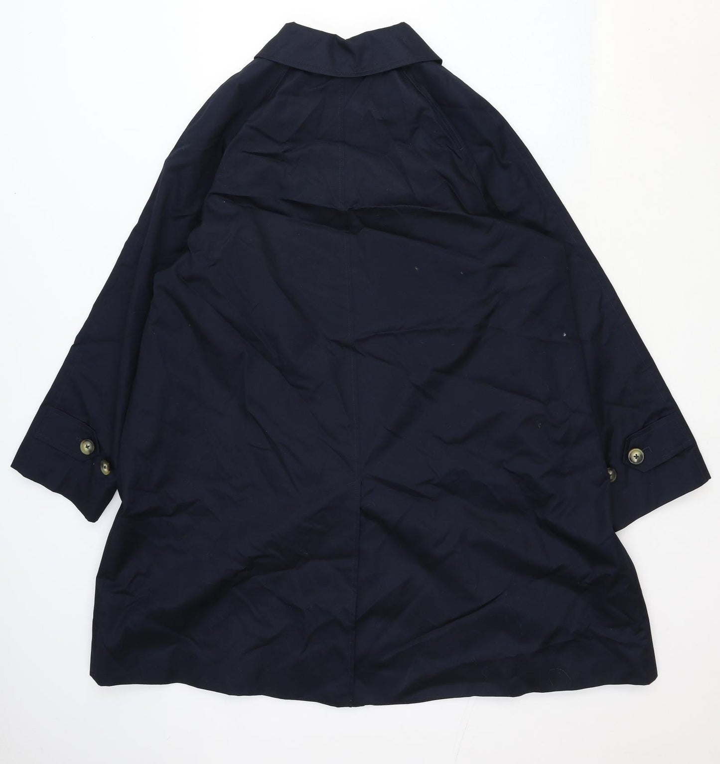 Marks and Spencer Womens Blue Rain Coat Coat Size 18 Button
