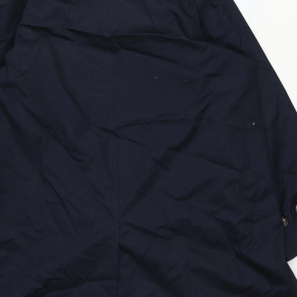 Marks and Spencer Womens Blue Rain Coat Coat Size 18 Button