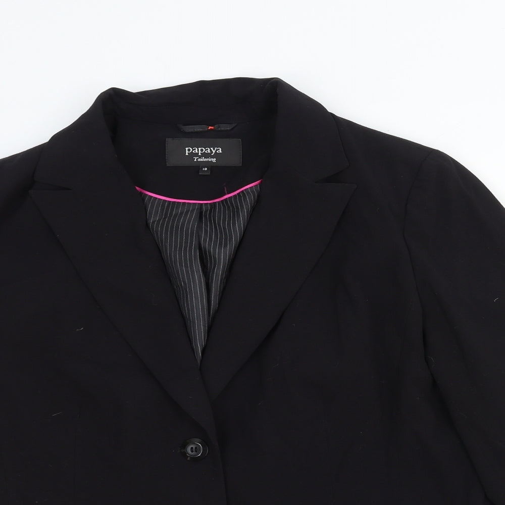 Papaya Womens Black Cotton Jacket Blazer Size 18
