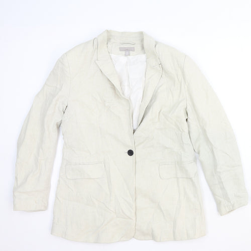 H&M Womens White Cotton Jacket Blazer Size S