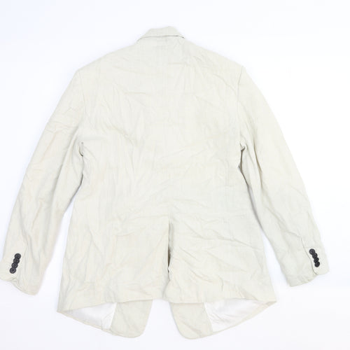 H&M Womens White Cotton Jacket Blazer Size S