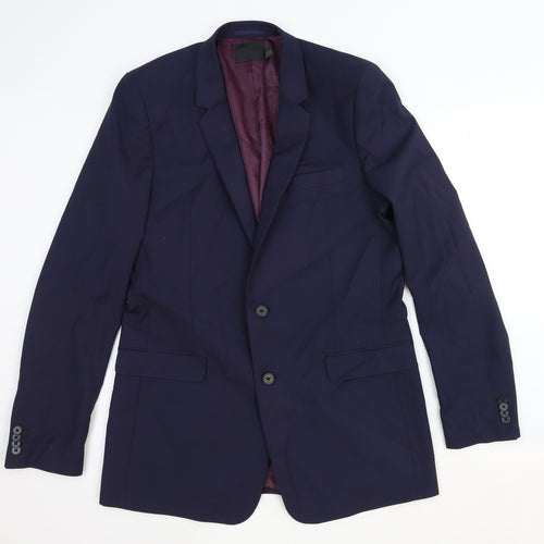 ASOS Mens Blue Cotton Jacket Suit Jacket Size 42 Regular