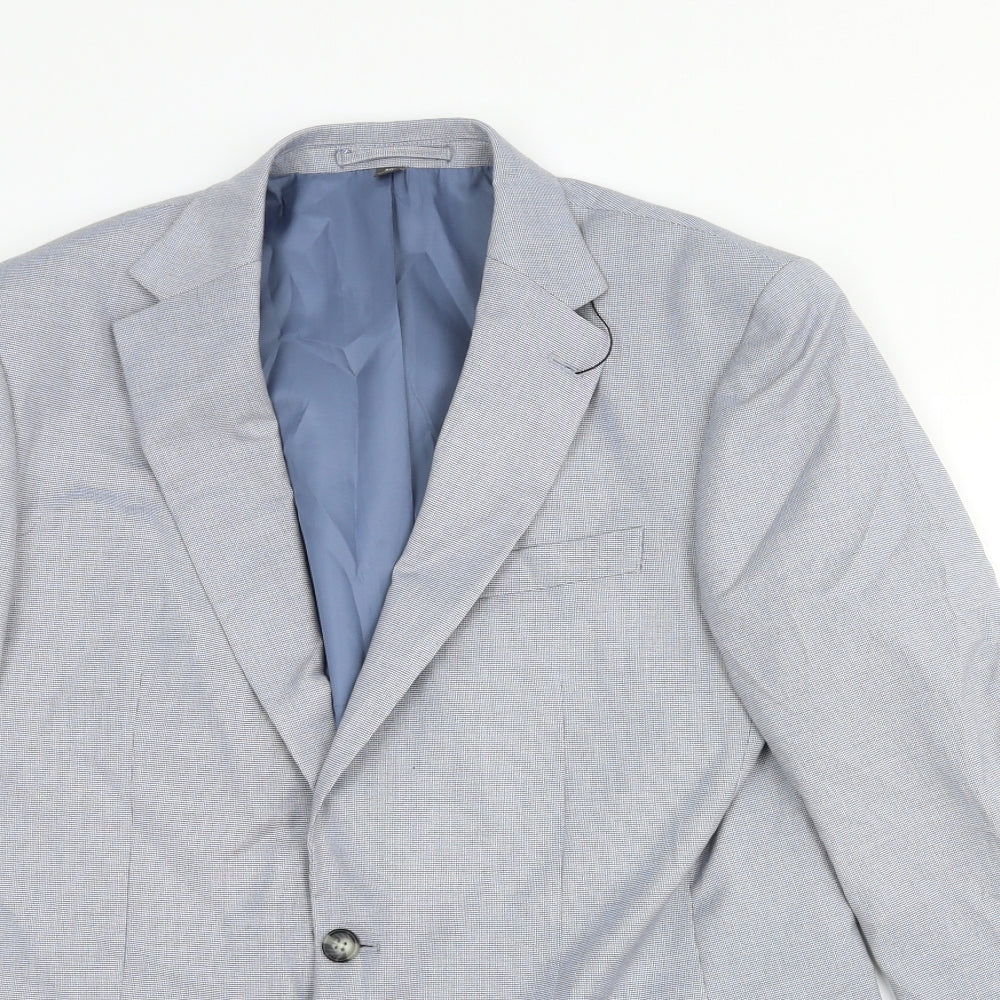 Marks and Spencer Mens Grey Cotton Jacket Suit Jacket Size 40 Regular