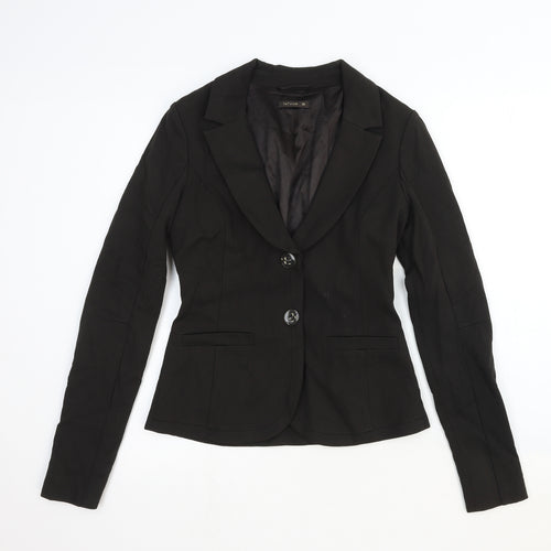 Tatuum Womens Black Cotton Jacket Blazer Size 8