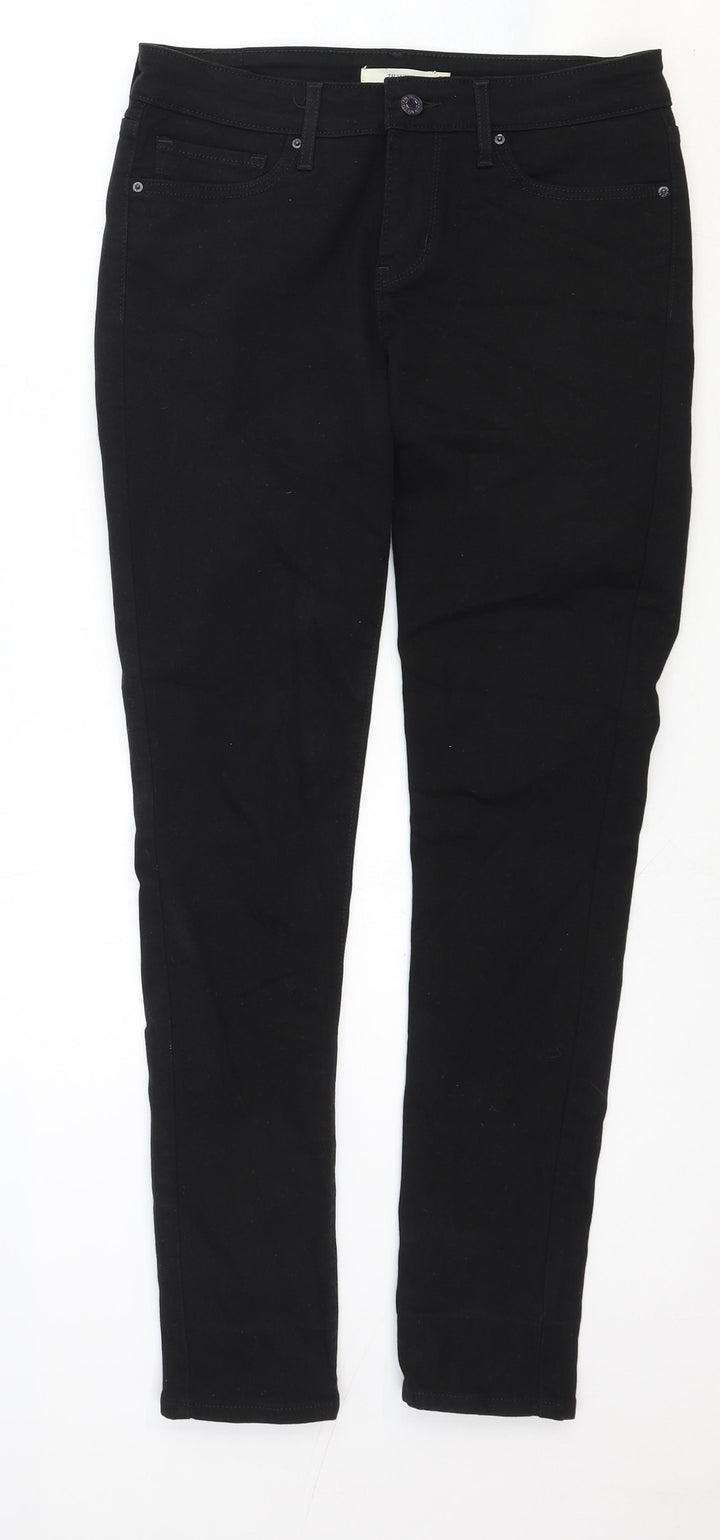 711 Skinny Womens Black Herringbone Cotton Skinny Jeans Size 28 in Regular Zip