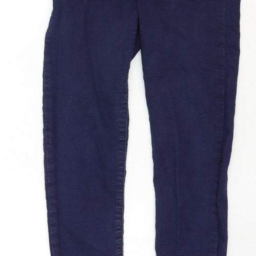 Marks and Spencer Womens Blue Cotton Skinny Jeans Size 6 Regular Zip