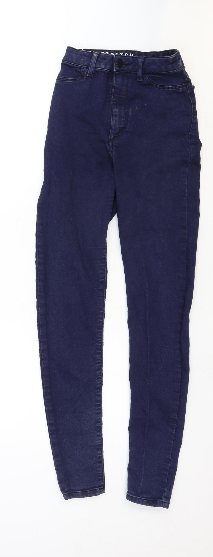 Marks and Spencer Womens Blue Cotton Skinny Jeans Size 6 Regular Zip