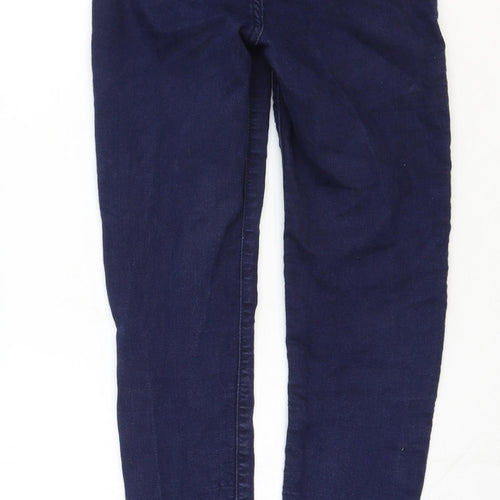 Marks and Spencer Womens Blue Cotton Skinny Jeans Size 6 Regular Zip