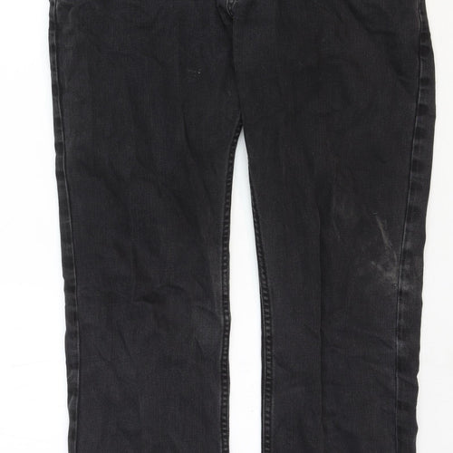 Jeff Banks Mens Black Cotton Straight Jeans Size 34 in Regular Zip