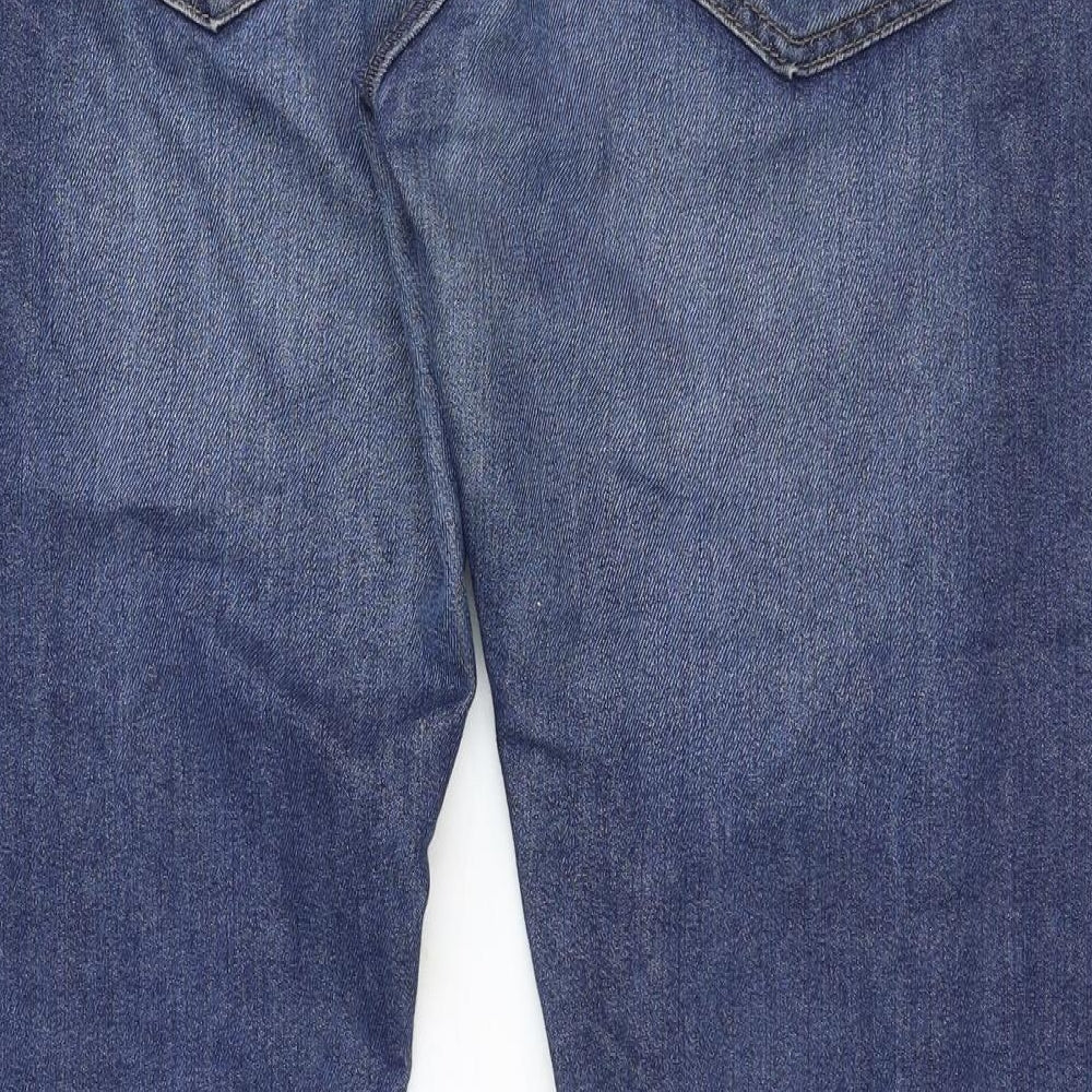 Denim & Co. Mens Blue Cotton Straight Jeans Size 34 in Regular Zip