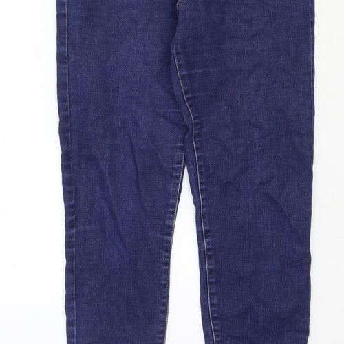 Mango Womens Blue Cotton Tapered Jeans Size 26 in Regular Zip