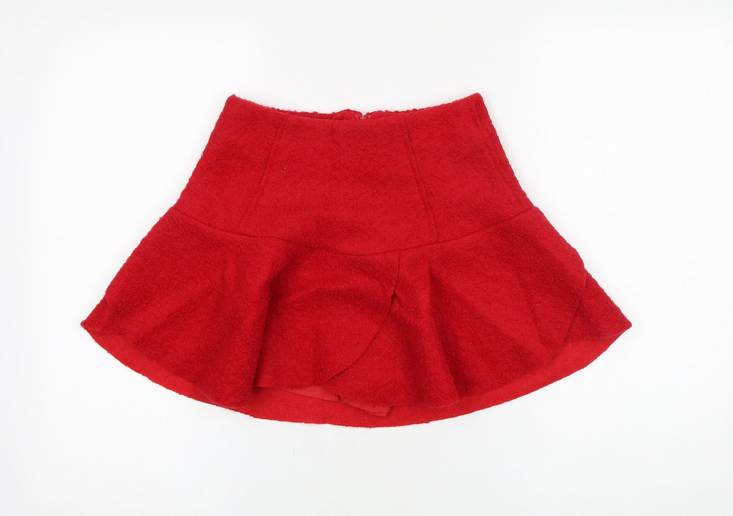 Mystery Womens Red Cotton Mini Skirt Size S Zip