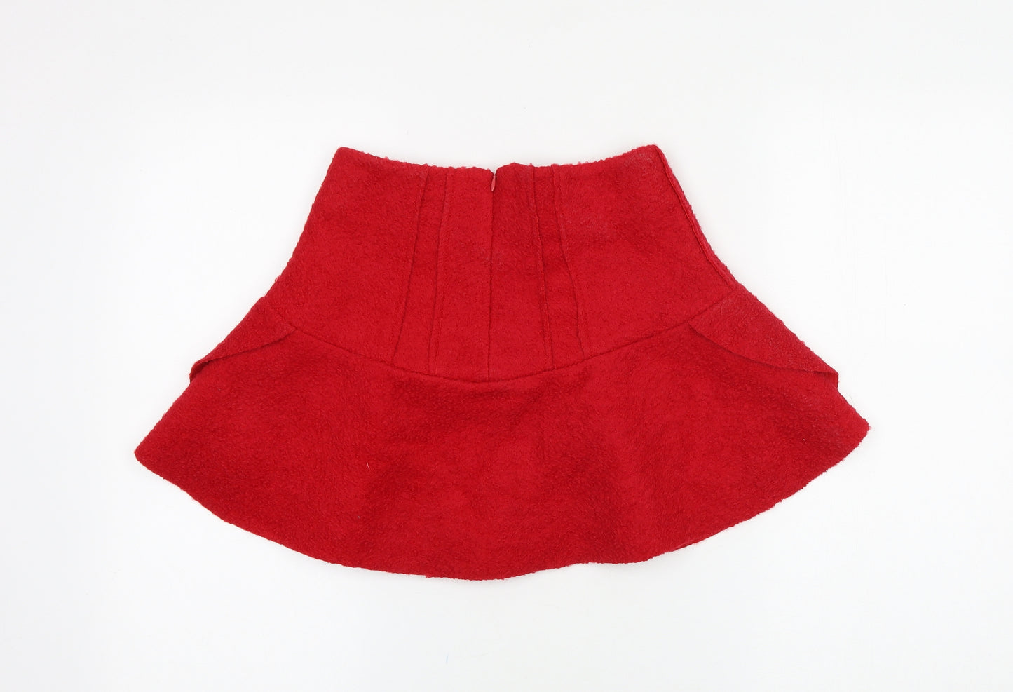 Mystery Womens Red Cotton Mini Skirt Size S Zip