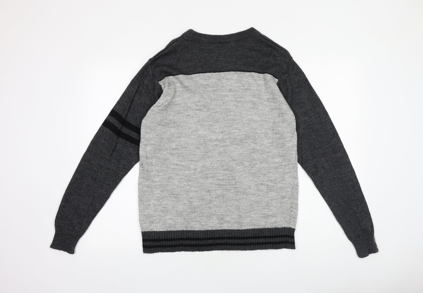 Lee Mens Grey Roll Neck Acrylic Pullover Jumper Size S Long Sleeve
