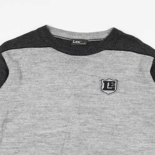 Lee Mens Grey Roll Neck Acrylic Pullover Jumper Size S Long Sleeve