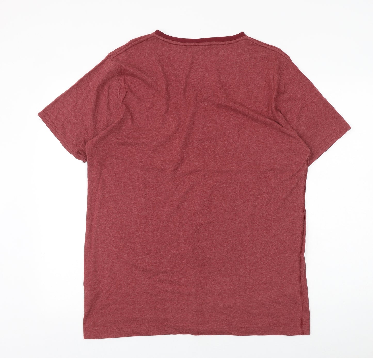 Fabric8 Mens Red Cotton T-Shirt Size XL V-Neck