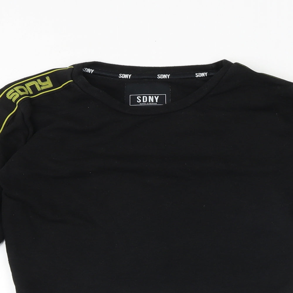SDNY Womens Black Elastane Pullover Sweatshirt Size 8 Pullover