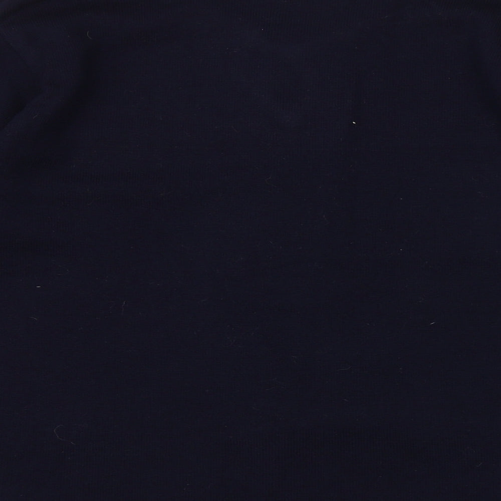AKAL Womens Blue Acrylic Basic T-Shirt Size M Round Neck