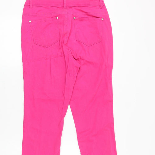 Denim Womens Pink Cotton Straight Jeans Size 12 Regular Zip