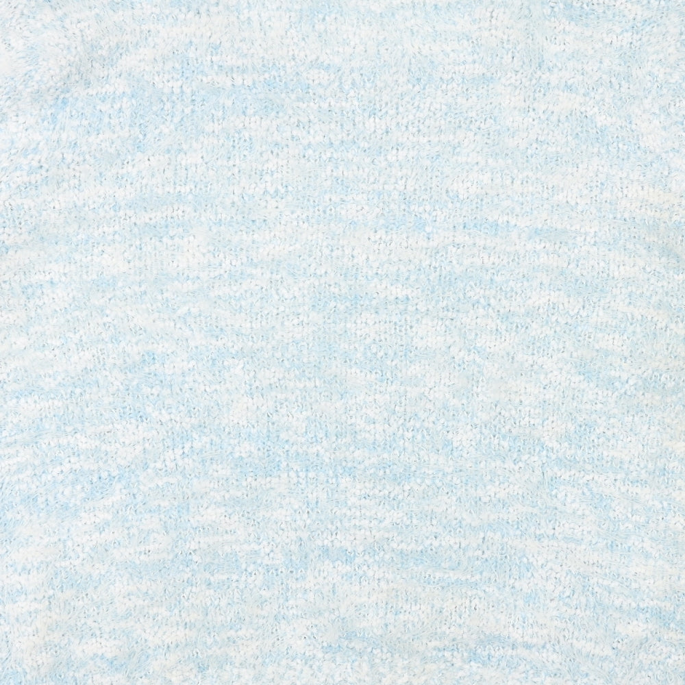So Fabulous Womens Blue Round Neck Acrylic Pullover Jumper Size 22