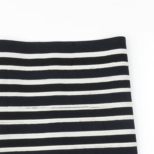 H&M Womens Black Striped Cotton Mini Skirt Size 6