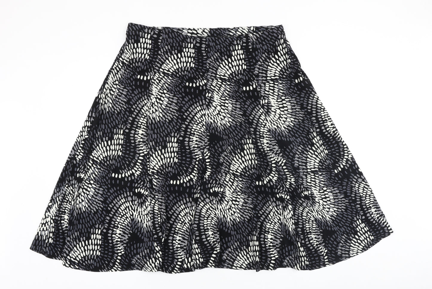 Papaya Womens Black Geometric Viscose A-Line Skirt Size 38 in