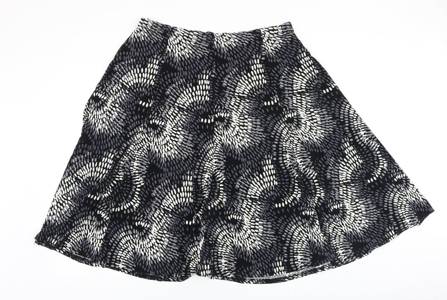 Papaya Womens Black Geometric Viscose A-Line Skirt Size 38 in