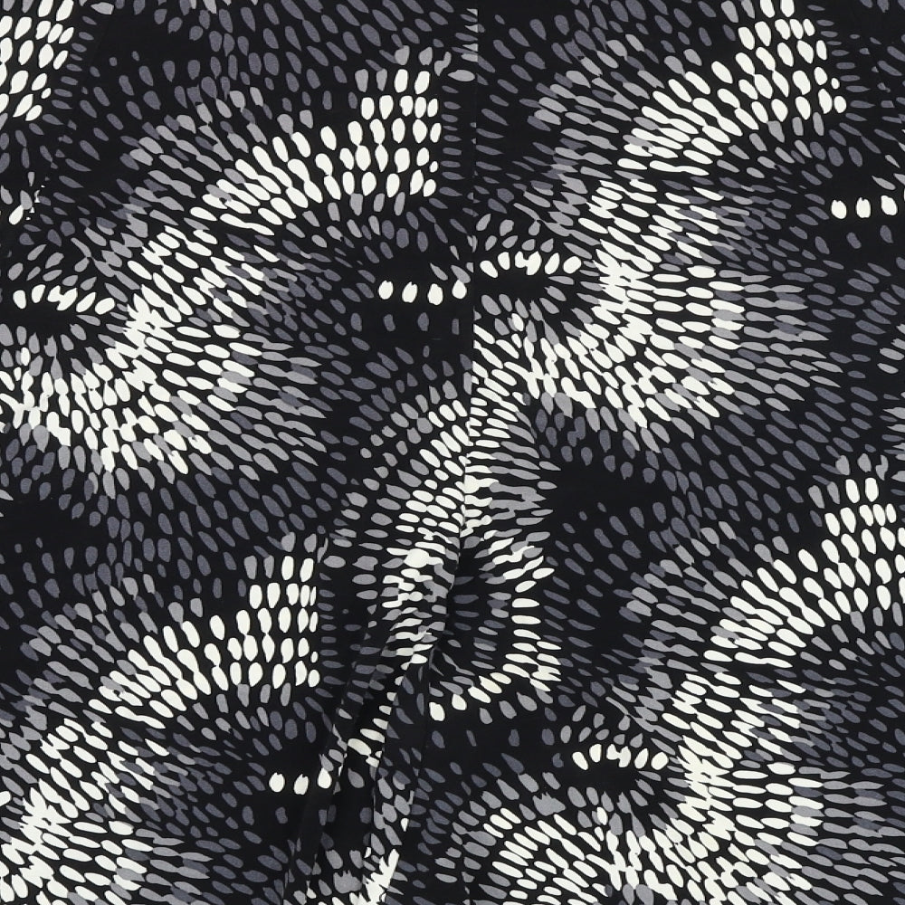 Papaya Womens Black Geometric Viscose A-Line Skirt Size 38 in