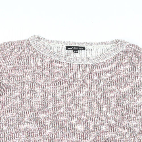 Warehouse Womens Pink Round Neck Acrylic Pullover Jumper Size 10