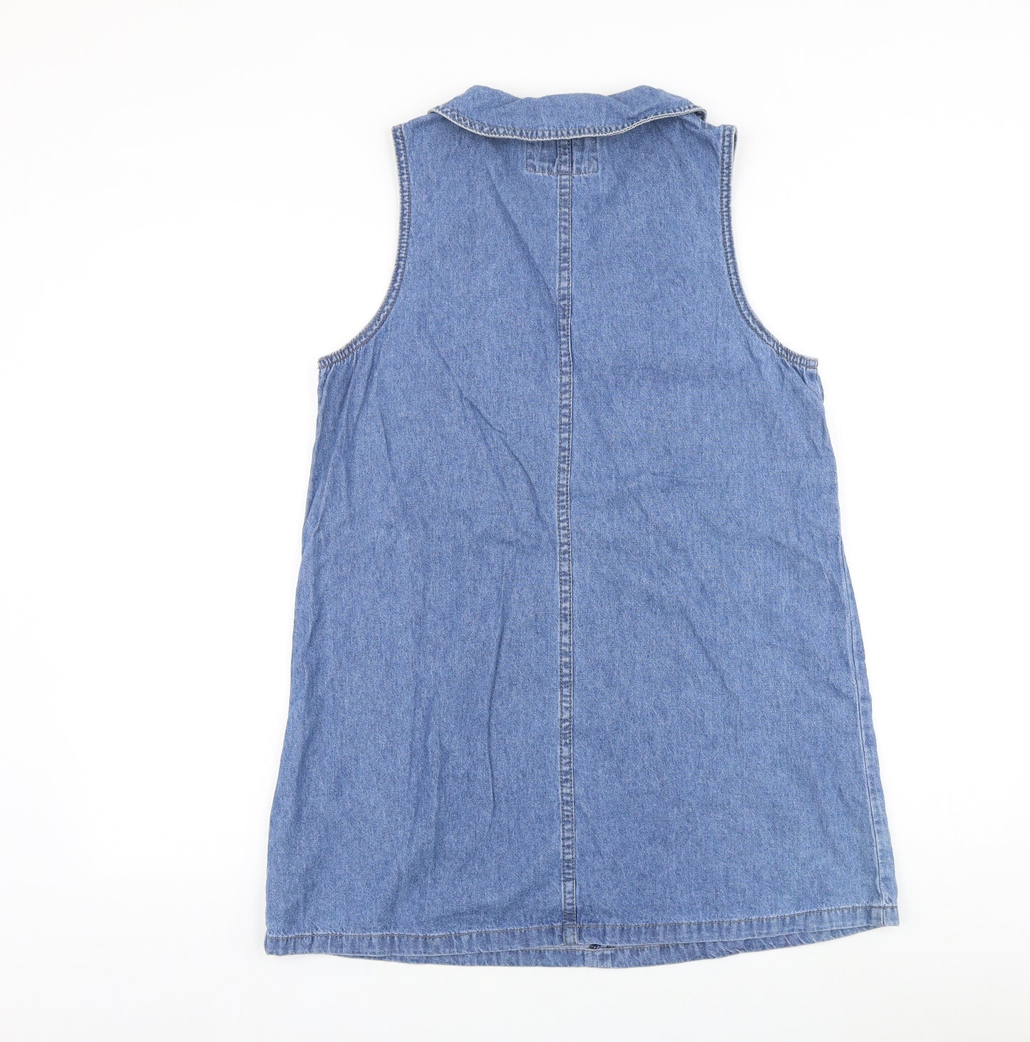FOREVER 21 Womens Blue 100% Cotton Shift Size M V-Neck Pullover