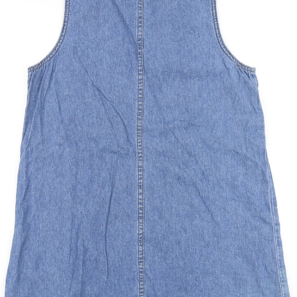 FOREVER 21 Womens Blue 100% Cotton Shift Size M V-Neck Pullover