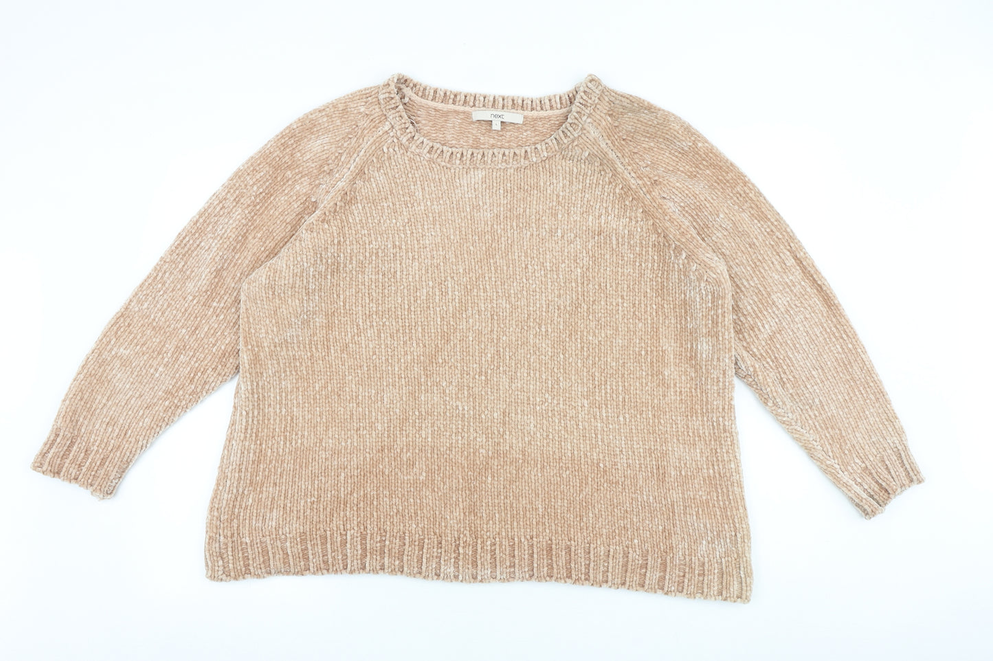 NEXT Womens Brown Round Neck Polyester Pullover Jumper Size L