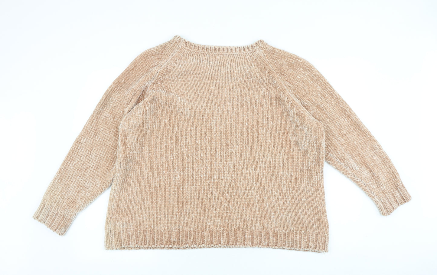 NEXT Womens Brown Round Neck Polyester Pullover Jumper Size L