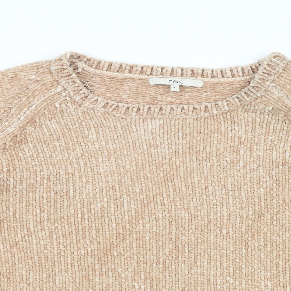 NEXT Womens Brown Round Neck Polyester Pullover Jumper Size L