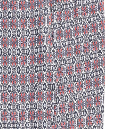 New Look Womens Multicoloured Geometric Viscose Trousers Size 10 Slim Zip