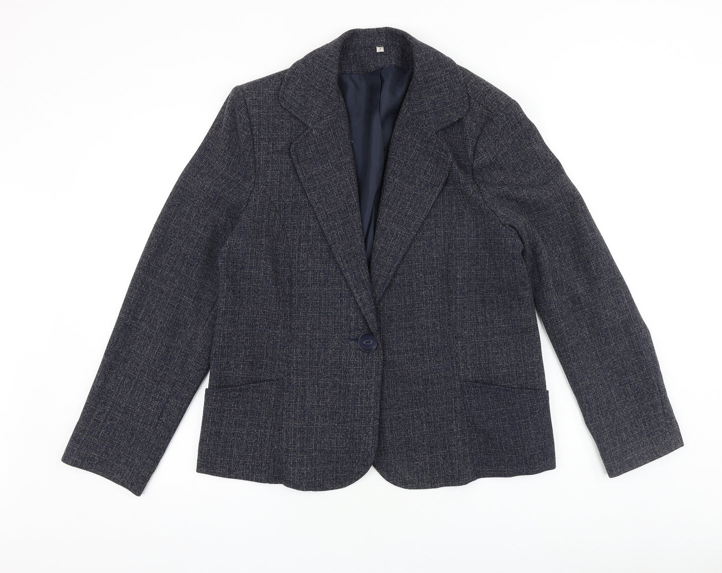 EWM Womens Blue Jacket Blazer Size 10 Button